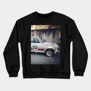 Italian Vintage Car City Street Crewneck Sweatshirt